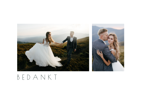 Stijlvolle bedankkaart met fotocollage