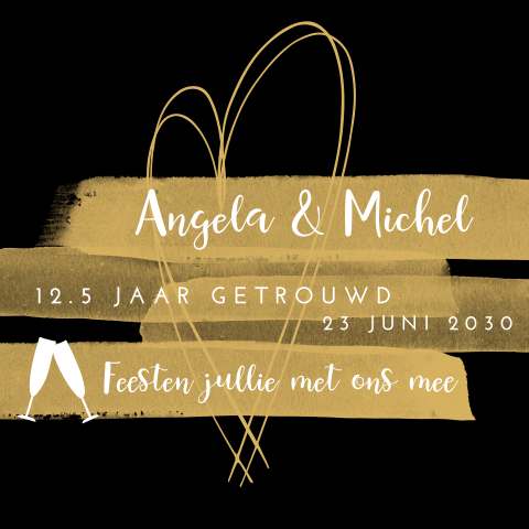 Originele jubileum uitnodiging 12,5 jarige bruiloft