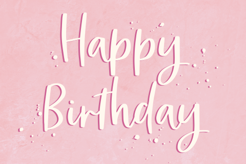 wenskaart happy birthday roze