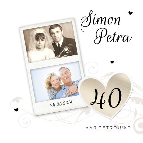 Uitnodiging jubileum veertig jaar getrouwd