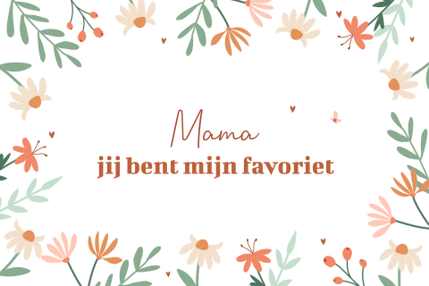 Vrolijke kaart Moederdag bloemen