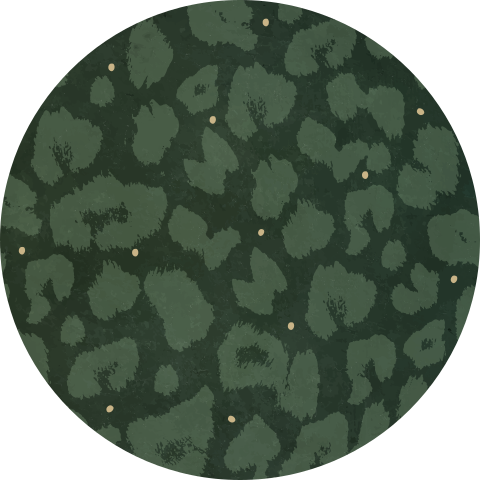 Muurcirkel panterprint groen