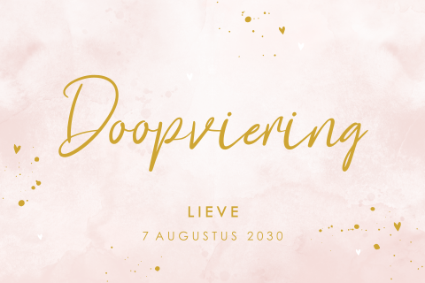 Lieve uitnodiging doop met watercolour