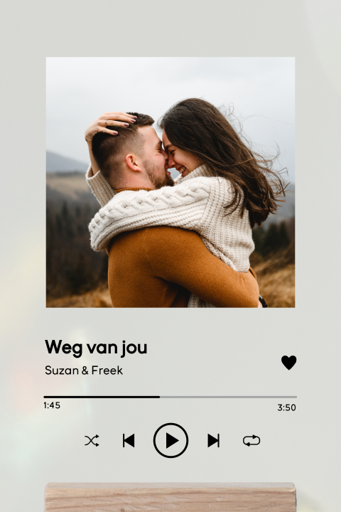 Acryl poster met houten houder weg van jou