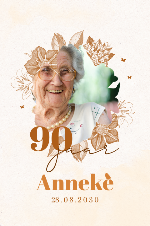Fotokaart verjaardag 90 jaar