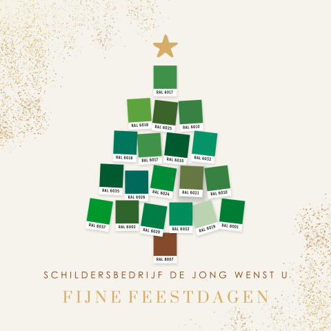 Zakelijke kerstkaart voor schilders met kleurstaaltjes