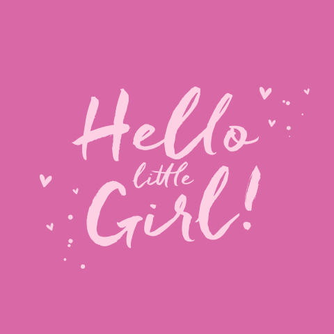 Wenskaart geboorte 'hello little girl'