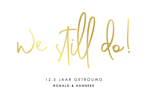 Jubileumkaart 12,5 jaar getrouwd goudfolie