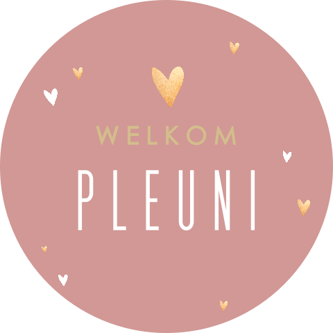 Raamsticker oudroze met goudlook hartjes 60 cm