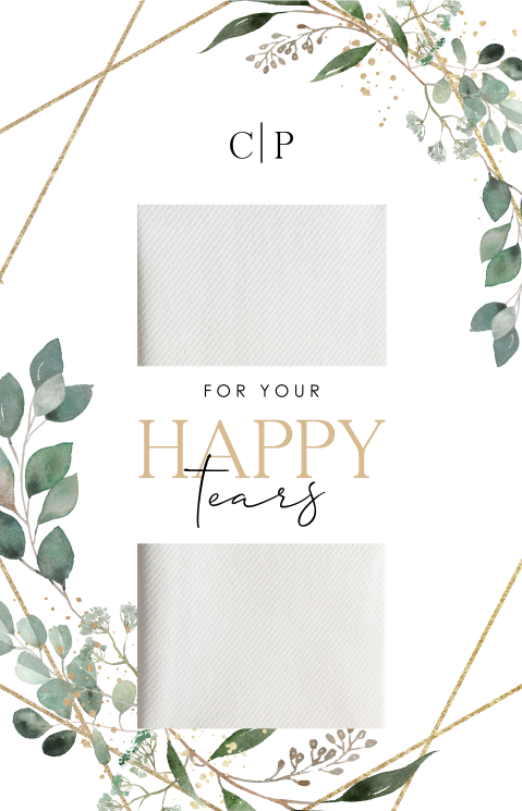 Happy tears kaart botanisch met gouden details