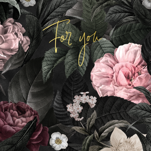 Wenskaart bloemen speciaal voor jou met goudfolie