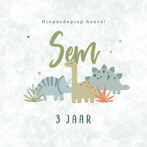 Dinokaart voor de verjaardag van een stoere jongen