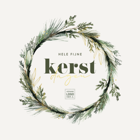 Zakelijke kerstkaart met krans en folie