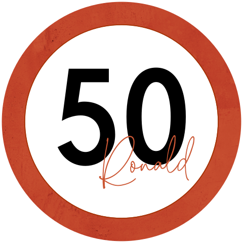Originele uitnodiging 50 jaar in ronde vorm