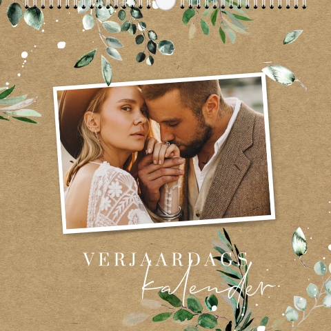 Botanische verjaardagskalender kraftlook met foto