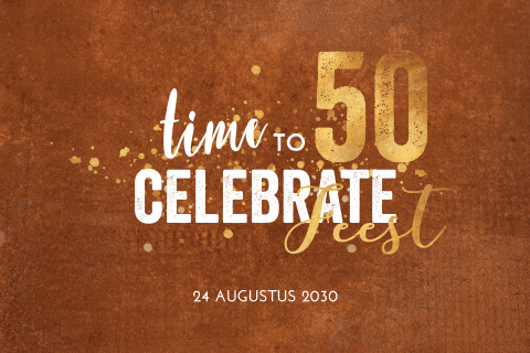 Kaart 50 jaar verjaardag met gouden spetters