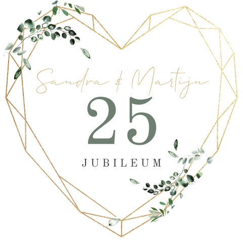 Uitnodiging jubileum 25 jaar in hart vorm