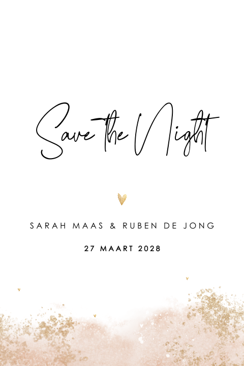 Stijlvolle save the night met watercolour