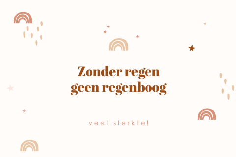 Sterkte wenskaart met regenboogjes