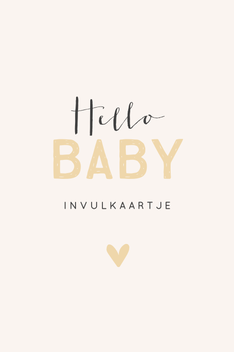 Babyshower invulkaartje neutrale kleuren en droogbloemen