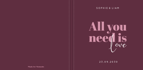 Gastenboek bruiloft in rood en roze met quote