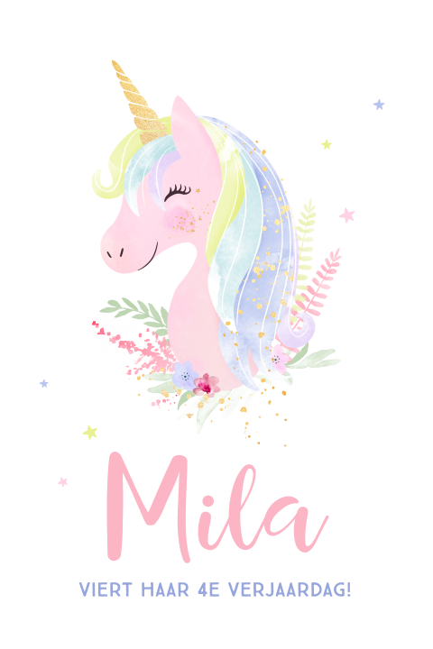 Originele unicorn uitnodiging verjaardag