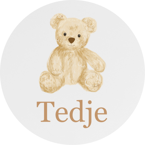Kinderbordje met naam en schattig beertje