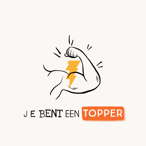 Stoere wenskaart sterkte met fun illustratie
