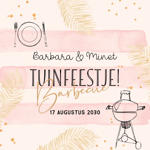 Uitnodiging verjaardag zomer tuinfeest met bbq