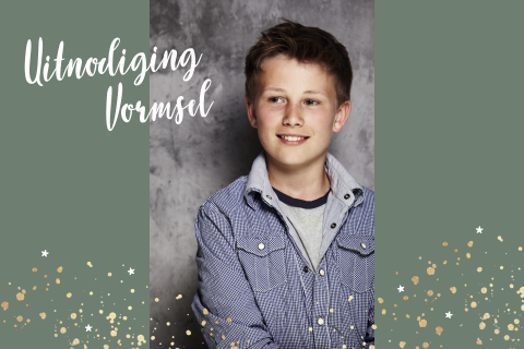 Uitnodiging Vormsel met foto in groen