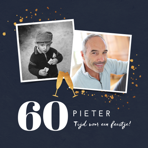 Uitnodiging verjaardag man zestig jaar
