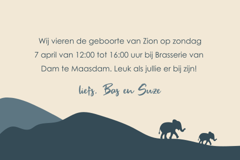 Kraamborrel uitnodiging landschap