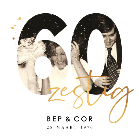 Fotokaart jubileum 60 jaar getrouwd
