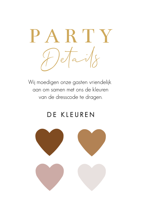 Dresscode kaartje met hartjes