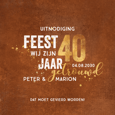 Originele jubileumkaart 40 jaar getrouwd