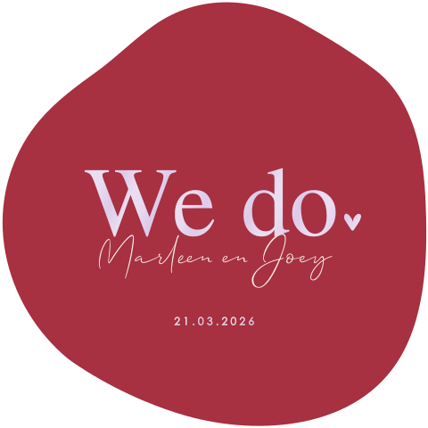 Originele trouwkaart met lila hoogglans