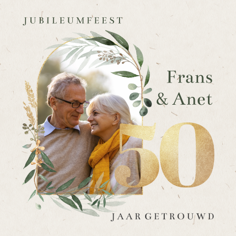 50 jaar getrouwd jubileumfeest botanisch met foto