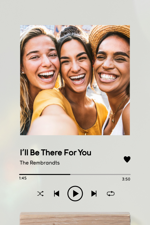 Plexiglas Spotify poster Be There For You met houten houder
