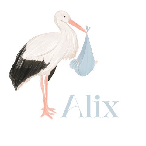 Ronde raamsticker geboorte jongen met ooievaar