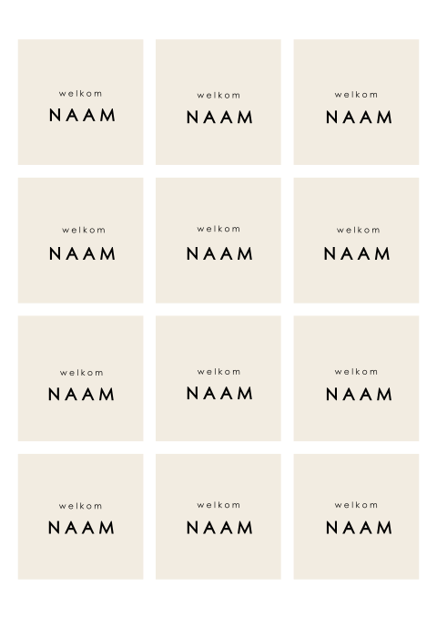 Naamkaartjes bruiloft in beige