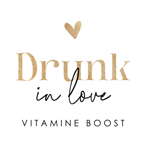 Vierkante vitamine shot sticker met goudlook | 12 stuks