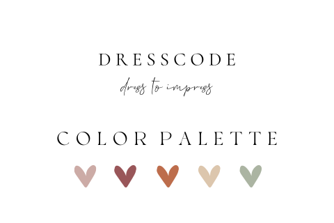 Dresscode kaartje met hartjes