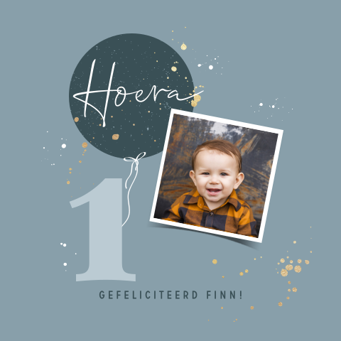 Felicitatiekaart eerste verjaardag met foto