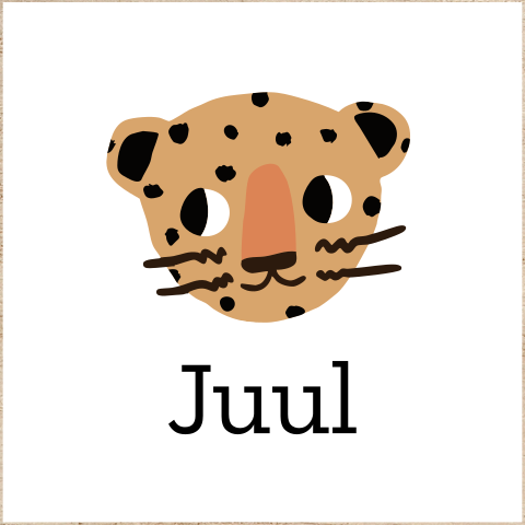 Houten spaarpot met cheetah en naam