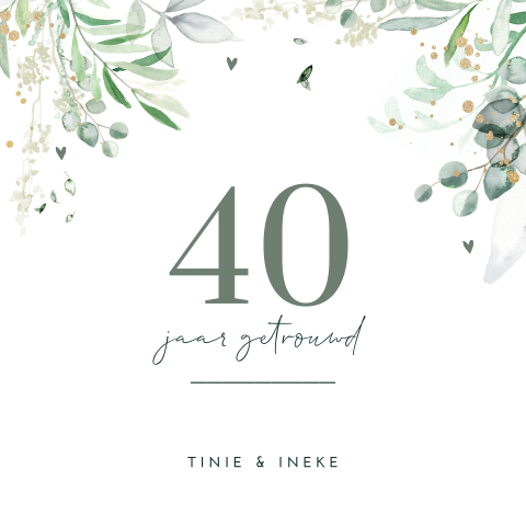 Jubileum uitnodiging botanisch