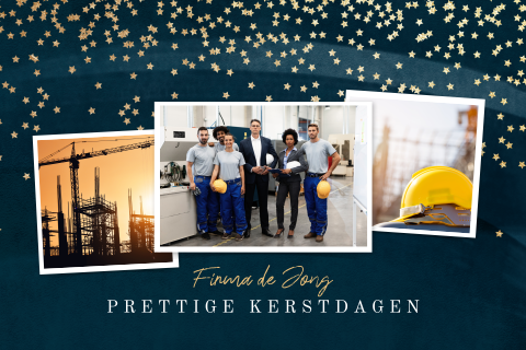 Zakelijke kerstkaart met sterretjes en foto's