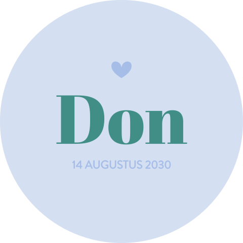 Raamsticker rond met trendy color blocking blauw en groen