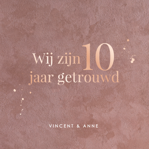 Stijlvolle jubileumkaart 10 jaar getrouwd