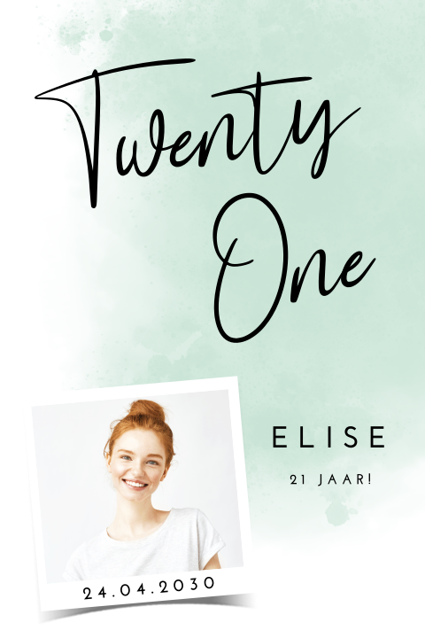 21e verjaardag uitnodiging met watercolour