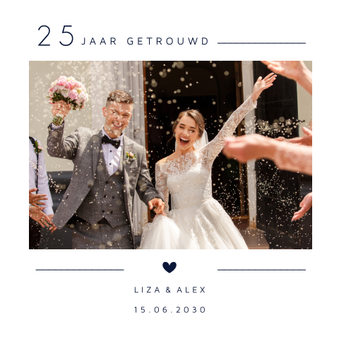Jubileum uitnodiging 25 jaar getrouwd